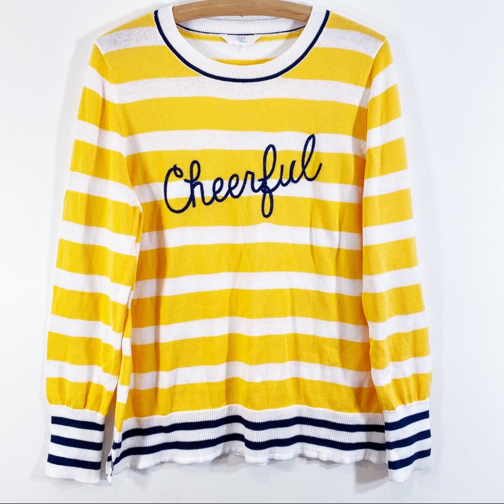 Cheerful Word Time Tru Yellow Striped Sweater